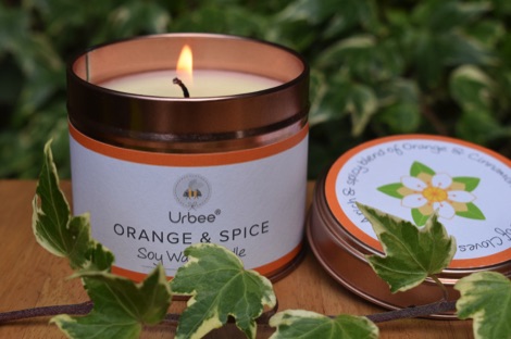 Urbee orange and spice candle